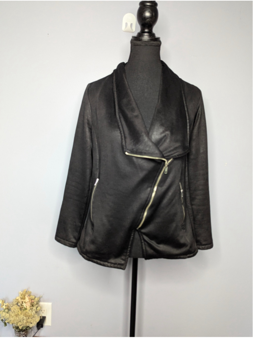 Vintage Potter's Pot Made in USA Faux Suede Moto Jacket
